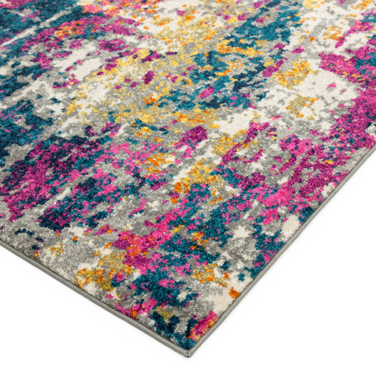 World Menagerie Arellano Flatweave Pink/Yellow Rug Wayfair.co.uk